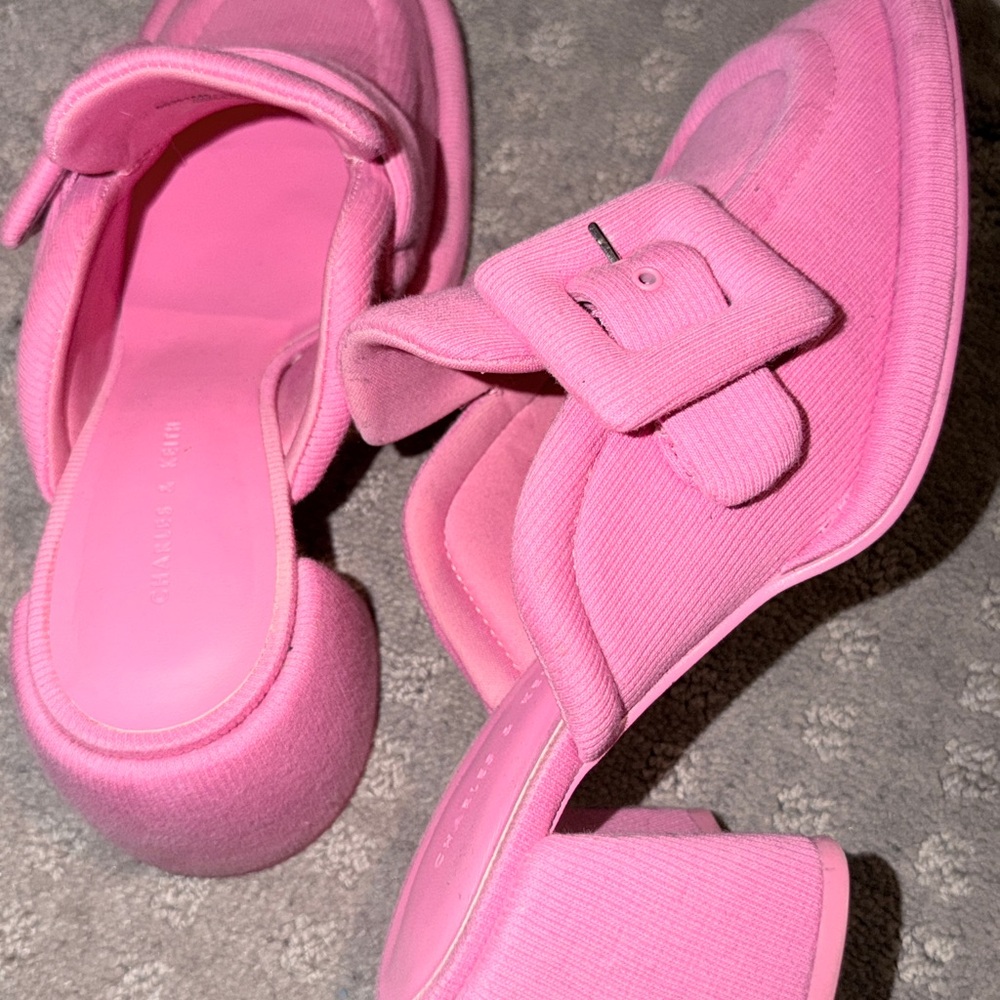 Sinead Woven Buckled Loafer Mules - Pink - Picture 5 of 7